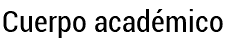 Cuerpo académico
